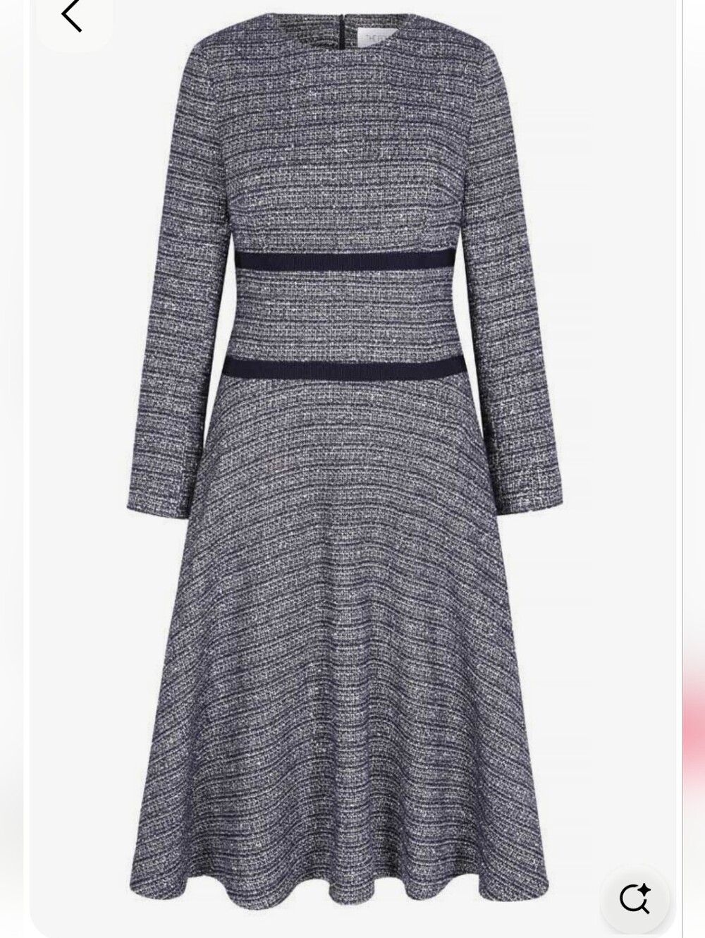 The Fold Of London Southerby Tweed A Line Dress, UK 12 (US 8), Navy Blue Multi - Picture 6 of 10
